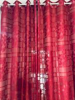 Yb Homes Net Transparent Tissue Curtains for Long Door 9Ft Set of 2, Solid Curtain Drapes for Living Room Bedroom Kitchen, Semi-Sheer Panels for Home Office Decor (4x7 Feet, Pink)
