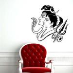 Asmi Collections 70 cm God Shiva and Parvati Removable Sticker (Pack of 1) | Wall Sticker | waterproof wall sticker