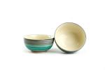Caffeine Sea Green, Gray Ceramic Dessert Bowl (Set Of 2)