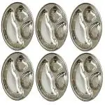 KROWN Heavy Duty Stainless Steel 3 in 1 Pav Bhaji Plate/Dinner/Lunch Plate/Bhojan Thali