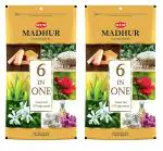 Hem Madhur 6 in 1 Incense Sticks 240g Each (Pack of 2)