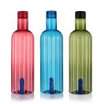RANDAL Daily Use Water Bottle set for Fridge, Home, Kitchen, Office, Gym, School, Outdoor, Etc, Plastic Water bottle 1 Litre, PET Material, 1000 ml, Multicolour, Set of 3pcs