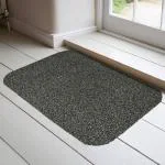 Enyra Door Mat Piazza Indoor Outdoor Mat (40x60 CM) Anti-Slip Durable Gel Backing Polypropylene Yarn Floor Front Doormat for Entryway, Bedroom, Living Room, Office, Set of 2 Piece - Grey