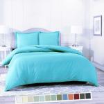 Home Designs Arctic Blue Microfiber Solid Duvet Cover 61 x 91 inch