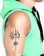 Ordershock Waterproof God Shiv Trishul with Damru Temporary Body Tattoo
