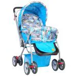 Tiffy & Toffee Maxtrem Baby Stroller & Pram With Reversible Handle, 360 Rotating Wheels, Extra Stability, For Baby Boy & Girl - 0-4 years (Blue)