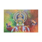 SHASWAT ART Kathakali Sparkle Coated Self Adhesive Wallpaper Without Frame Digital Reprint 24 inch x 36 inch Painting