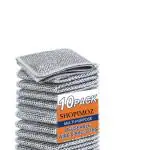 ShopiMoz 10 Metal Mesh Cleaning Cloth | Mesh Wire Cloth for Kitchen | Non Scratch Dish Wash Cloth | Multipurpose Wire Dishwashing Rags for Wet and Dry (Pack of 10)