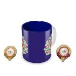 Jiya EnterpriseTuelip Multicolor Ceramic Happy Diwali Wishes With 2 Free Diya Happy Diwali Printed Mug Perfect Diwali Gift For Friends And Family - 350 ML