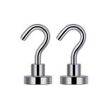 Lifekrafts Heavy Duty Neodymium Magnetic Hooks for Multi-Purpose Hanging 2 cm x 3.5 cm (Pack of 2)