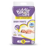 Kiddle Care Dry Comfort Baby Diaper Pants, Small (S) Size, 40 Count, Up to12 Hours Protection, Leak Proof, Wetness Indicator, Pack of 1, 4-8 Kg