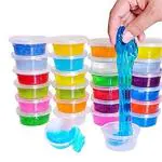Slime kit, Colors Non-Toxic Clear Crystal Slime Soft Jelly Clay Putty mud Stress Relief Toy Jelly Toy for Kids & Adult, DIY Slime Making- Multi Color (Pack of 12)