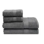 RANGOLI Dark Grey Pack Of 4 Towels set, Trio (2 HAND +2 BATH, 4 Pcs,500 GSM) Family Pack