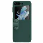 Star Craftune Samsung Galaxy Z Flip5 5G Nillkin Flex Flip Finger Strap liquid silicone phone case For Galaxy Z Flip5- Green