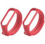 Estrenar Mi Band 3 Strap - Mi Band 4 Strap Original Soft Silicone Adjustable Replacement Wristband Straps, Belt, Bands for Xiaomi M3 & M4 Fitness Band (Red - Pack of-2)
