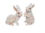 Wonderland White Resin Bunny Rabbit - 25.9 x 13.5 cms (Set of 2)