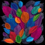Pitaara Box Dark Autumn Leaves Canvas Painting | MDF Wood Mounting Frame 24 x 24 inch (61 x 61 cms)