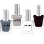 JUICE ONE COAT NAIL PAINT COMBO GRAVEL GRAY - 27, FROST WHITE - 30, BROWN SEEDS - 36, SUNSET DUST - 55 LONG LASTING 11ML EACH PACK OF 4