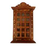 Willart Dark Brown Handcrafted Wooden Wall Mounted Box Safe Key Holder With Hooks 10.5 X 5.5 X 2 Inch