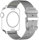 JOBINKA Metal Lock Chain Strap for iWatch 41mm 40mm 38mm Series 7,6,5,4,3,2,1,SE(Silver) Smart Watch Strap (Silver)