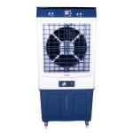 Cine Gold Everest 90 LTRS Heavy Duty Tower Air Cooler For Home/Office With Honeycomb Cooling & Auto Swing Technology, Powerful Air Throw & 3-Speed Control With Ice toughened glass top chamber White & Navy Blue