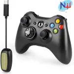 New World Wireless Controller With Receiver 2.4GHZ Remote Joystick Gamepad For PS3 PC Windows 7 8 10 And Xbox 360 Console (Pack Of 2)