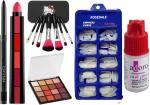 URBEN QUEEN Heaven Kajal & Kitty Set of 7 Makeup Brush & Fantastic Fab 5 Step Lipstick & Hilary Rhoda K-12 Glam Eyeshadow Palette