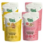 The Snack Hack Roasted & Flavoured Makhana Himalayan Pink Salt & Peanut Butter Makhana Pops | Pack of 4 | Snack for Kids