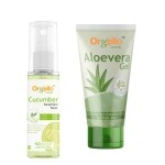 Orgello Cucumber Toner Mist Spray 100 ml + Aloe Vera Massage Gel 60 ml for men women boys girls for normal oily dry skin.