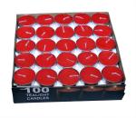Four Stripes Red Paraffin Wax Tealight Candles (Pack Of 50)