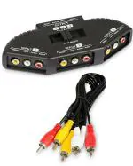 Technotech 3-Way Audio Video Av Rca Switch Selector Box Splitter for Xbox Xbox360 Dvd Ps2 Ps3 With Av Cable (Pack Of 2)