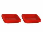 SAURA Gourmet Square Snacks Plate- Small- 12 Pieces Set (Red)