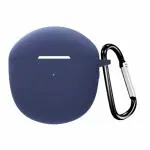 Ragro Silicone Front And Back Case With Keychain For BoAt Airdopes Atom 83 (Blue)