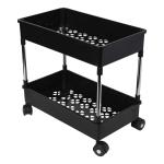 PulSbery present 2 Layer Rolling Storage Rack with Wheels Kitchen Storage Organizer Trolley