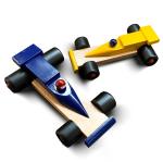 Mini Leaves Multicolor Wood Racing Car Toy Push Pull (Set Of 2)