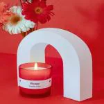 Stone & Feather Rose Scented Votive Candle (Red), Burning Time- 35 Hours, Smoke-less. For Home Decoration, Diwali, Gist, Anniversary.