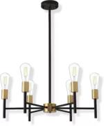 Woke 6Light Modern Sputnik Mid Centuries Hanging Pendant Vintage industrial Jhoomer Chandelier Ceiling Lamp (Black, Gold)