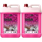 FLISKO Dishwash Liquid 10 Liter Pink | Leaves No Residue | Rose Fragrance | Grease Cleaner For All Utensils | Safe On Hands