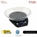 Eagle Kitchen Weighing Scale with 5 kg Capacity, Digital Kitchen Weight Machine for Food and Liquid with Tare Function, Free Bowl and 1 Year Warranty for Health, Fitness, Home Baking & Cooking- EEK-3001A