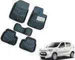 WolkomHome Car Mats Luxury Floor 3D Mat Carpets Black for Maruti Suzuki Alto 800