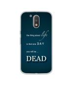 Casotec Fact of Death Design Printed Silicon Soft TPU Back Case Cover for Motorola Moto G4 Plus
