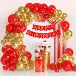 DECORATIONkart Celebration Decorz Combo Pack of 57 Pcs Red Gold Balloon Birthday Decoration Kit | Perfect for Birthday Party Decoration for Women, Girls and Wife
