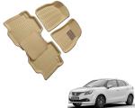 WolkomHome Car Mats Luxury Floor 3D Mat Carpets Beige for Maruti Baleno RS 2019