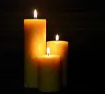 Parkash Candle Set Of 3 Fragrace Pillar Candles Marble Finish (Sandalwood Fragrance)