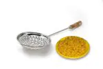 REVV UP Stainless Steel Boondi Jhara with Wooden Handle for Ladoo Making