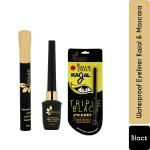 Amura Eye Makeup Kit Waterproof Eyeliner, Kajal, Mascara (set of 3)