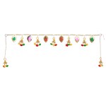 Narya Traditional Beaded Toran with Leaf and Bell Accents for Festive Decor, Size:- 3 FT, Toran # 187
