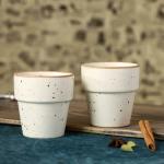 Crock Comforts- Handmade Ceramic Stoneware White Matt Finish Cup/Tumbler Set of 2(White, Microwave and Dishwasher Safe, CC- MT2)