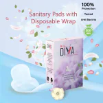 BEA DIVA Naturally Soft Ultra Thin Sanitary Napkins Free Size Disposable Pads Eco - Friendly 280 mm Organic Cotton Pads For Women And Girls (Pack Of 2 - 16 Pcs)