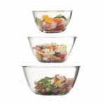 Femora Borosilicate Glass All-Purpose Mixing Bowls, Set of 3 (400 ml+ 700 ml+ 1050 ml)